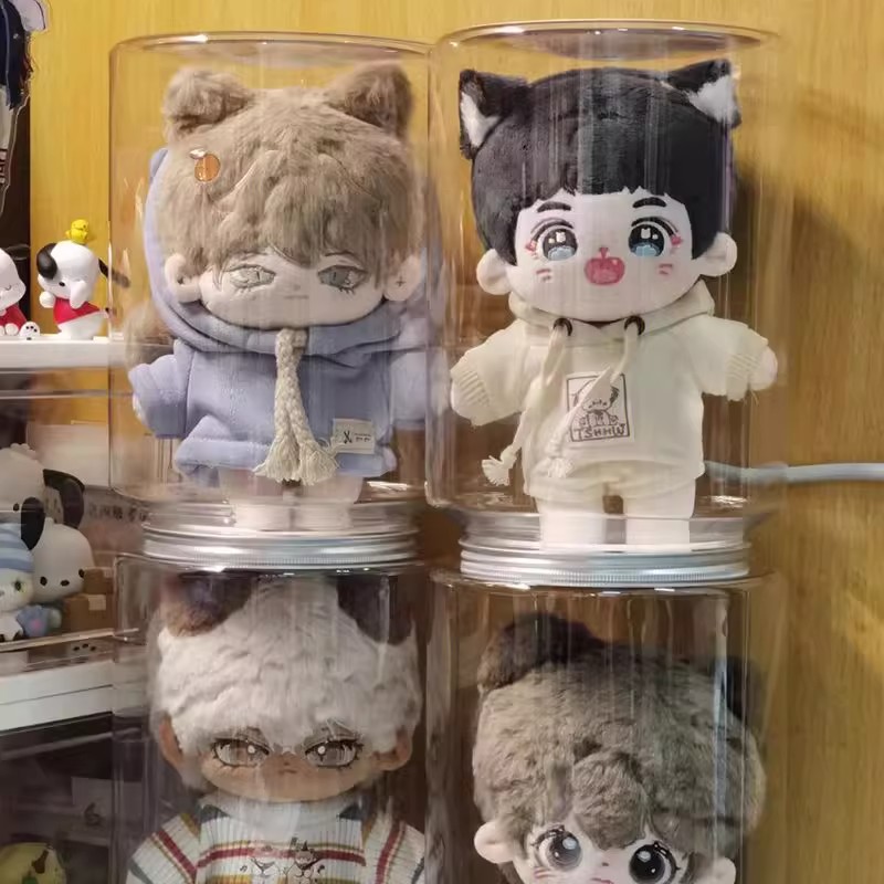 适用大容量labubu棉花娃娃收纳盒pvc15cm20cm单个收纳盒塑料盒