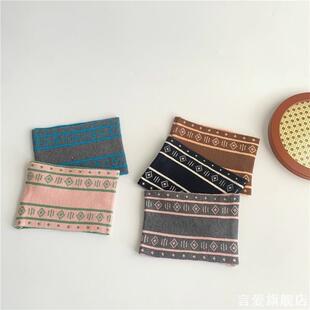 拼色针织发带复古ins风百搭潮短发过渡期束发带秋冬日韩运动头巾