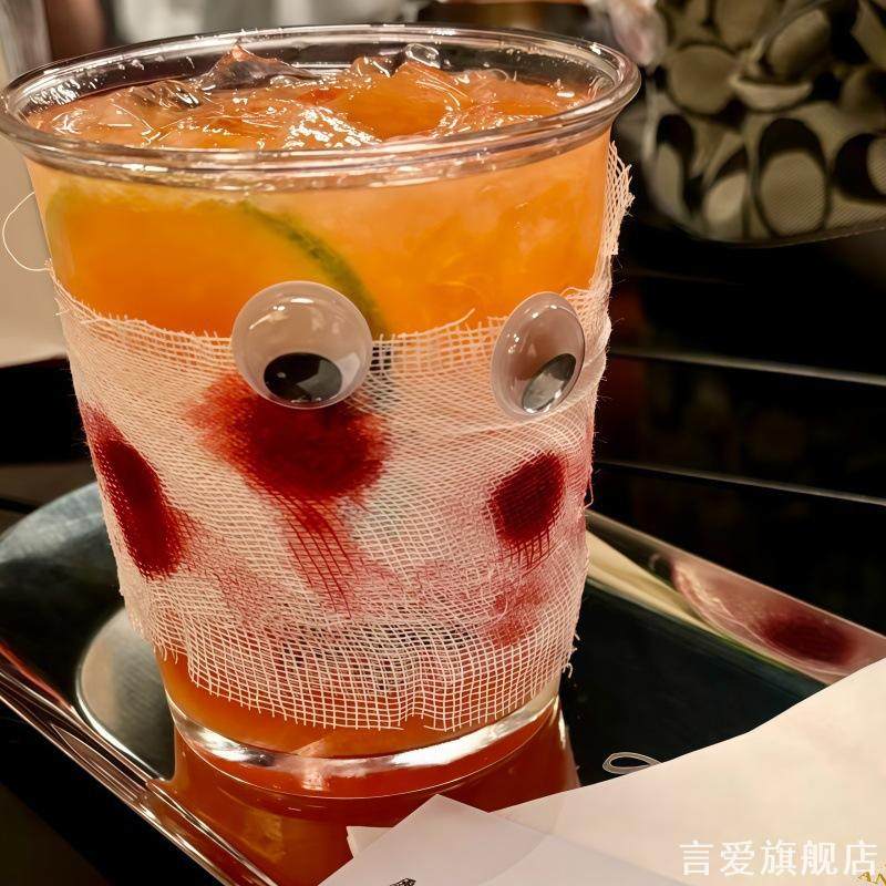 diy装饰万圣节主题绷带鸡尾酒杯果汁杯可爱大眼酒杯氛围布置道具