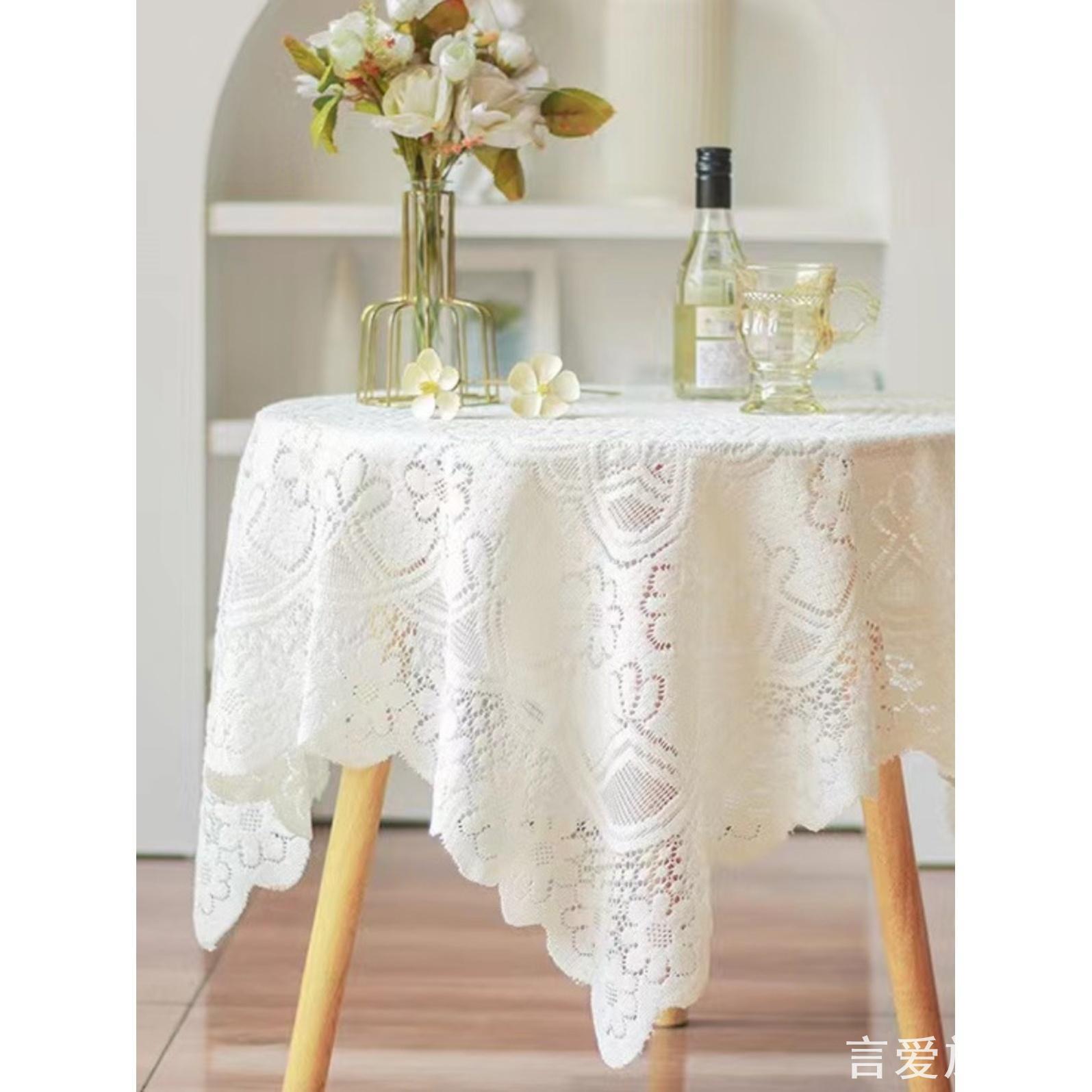 INS韩式博主chic钩花桌布床头