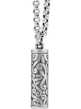 唐草纹吊坠男士女款项链镀银潮