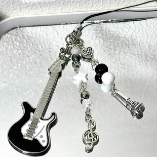 小小歌唱家手作串珠少女心简约ins韩系手机链可爱咕本卡挂件