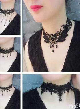 超仙女ins蕾丝蝴蝶项链简约