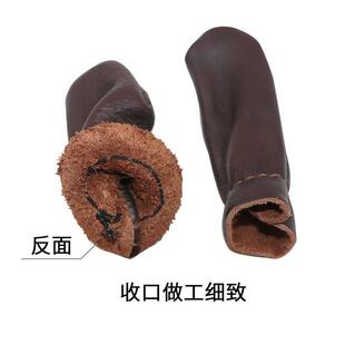 防牛皮加厚皮革手指保护套隔热防寒保暖指头套防划防抛光可顶针