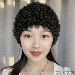 新款钉珠帽女帽回民纱巾套头方便头巾包头套高档减龄优质帽in