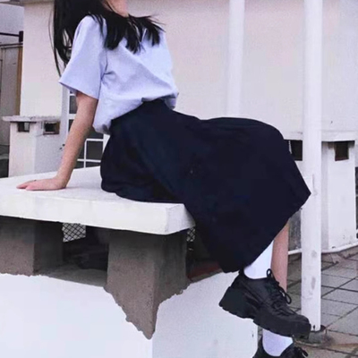 学院风jk制服百褶半身裙长裙中长款女夏班服大码学生短袖衬衫套装