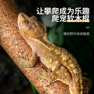 爬宠攀爬软木棒爬虫树栖R属巨人守宫睫角盖勾亚树蛙爬棍果茶木棍