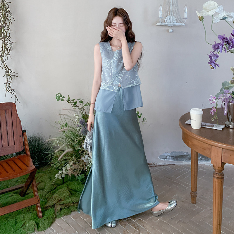 重工珠片刺绣新中式半裙套装女2026春夏新款今年流行半身裙两件套