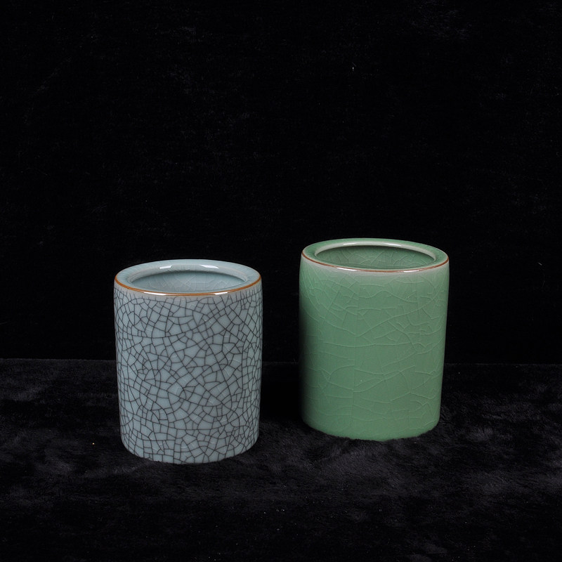 青瓷香筒创意时尚文具毛笔圆珠笔铅笔多功能复古办公圆形笔筒,节庆用品/礼品,笔筒,淘宝优惠券,粉丝福利购,淘宝优惠卷