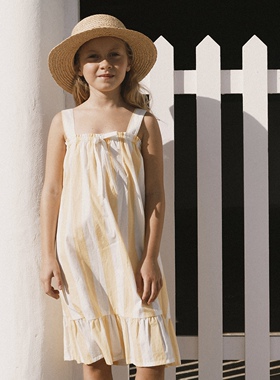 Tiny cottons SS26春夏儿童可爱沙滩裙吊带裙儿童连衣裙轻薄透气