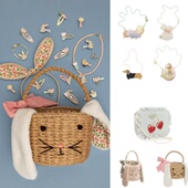 MIMI LULA英国新款 26ss儿童包包斜挎小包提篮子编织兔子可爱