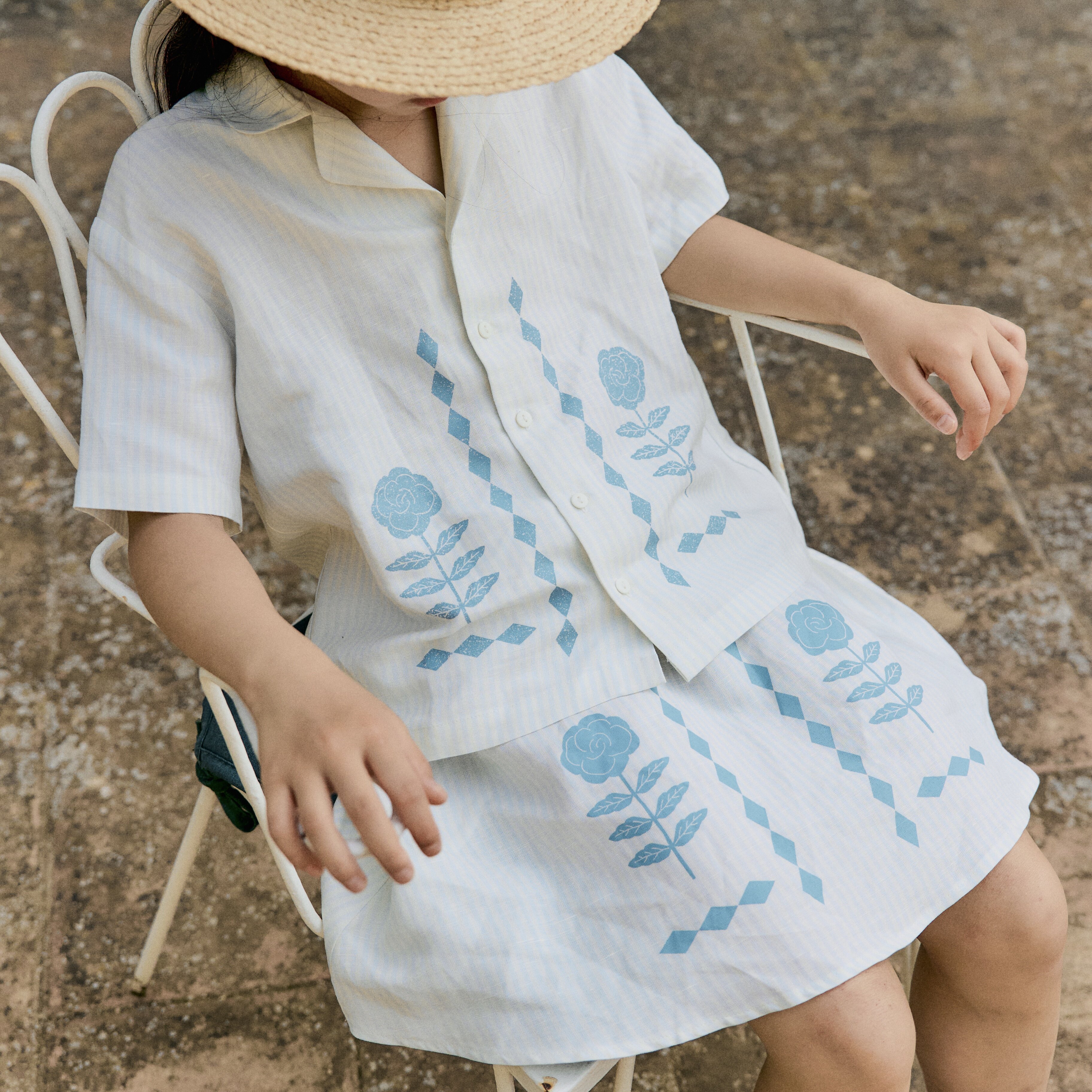 6折Tiny cottons SS26春夏儿童可爱条纹衬衫短袖上衣女短袖