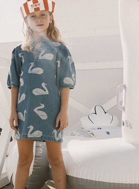 Tiny cottons SS26春夏儿童可爱天鹅连衣裙牛仔裙