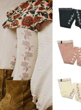 Collegien秋冬新款女童连裤袜袜子女童中筒袜花边宝宝袜子长绒棉