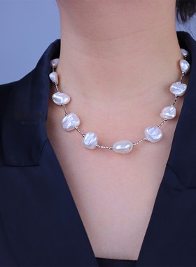 巴洛克项链女款满天星异形珠锁骨链高级感气质颈链百搭新中式饰品