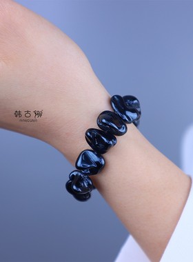 异形巴洛克黑色珍珠贝珠手链女款小众设计高级感手串2025新款爆款