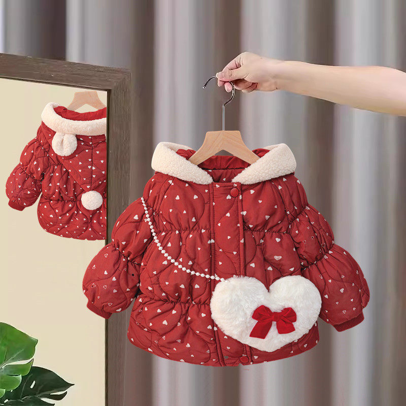 女童棉服外套冬装洋气儿童衣服