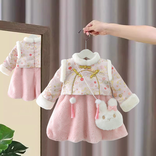 汉服女童连衣裙秋冬装童装