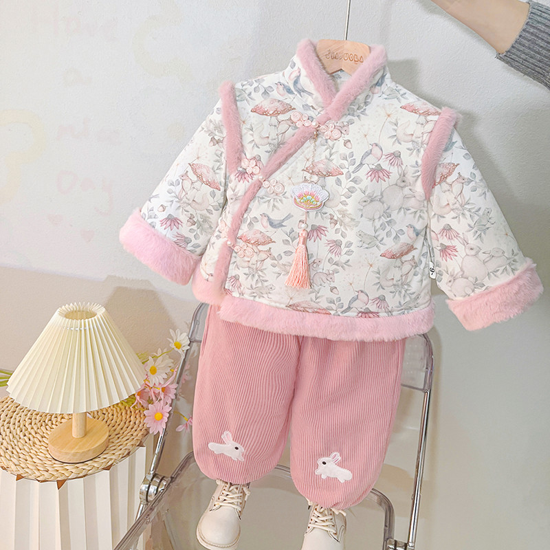 女童汉服过年拜年服秋冬季童装