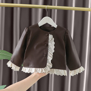 女童外套春秋2026新款儿童洋气春季宝宝时髦皮衣夹克开衫春装上衣