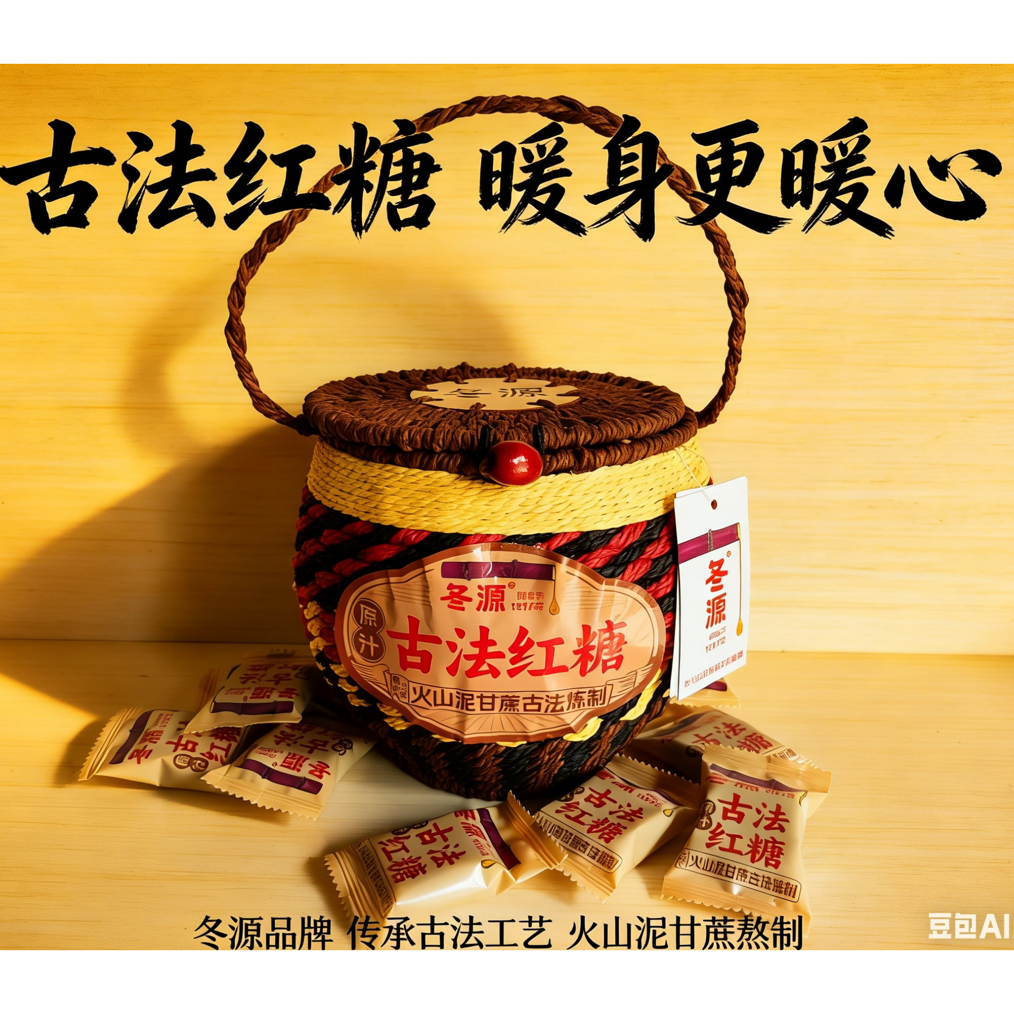 火山泥甘蔗古法红糖独立包装干净卫生无添加营养丰富送礼不二选