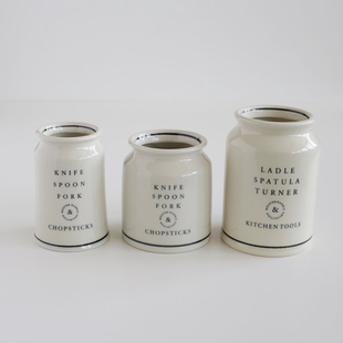 【现货】日本Meister Hand法式冰裂纹陶瓷厨房筒收纳罐