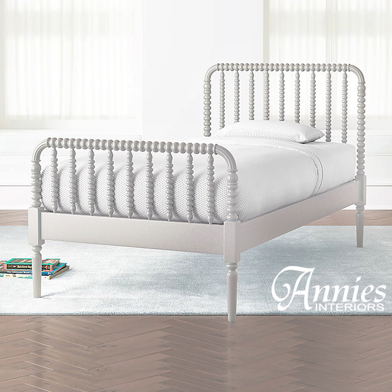 美式华丽串珠雕花儿童单人二孩青少年实木床公主小床120男孩女孩