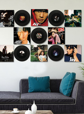 复古JAY周杰伦黑胶唱片海报餐厅样板房间酒吧乐器店背景墙装饰画