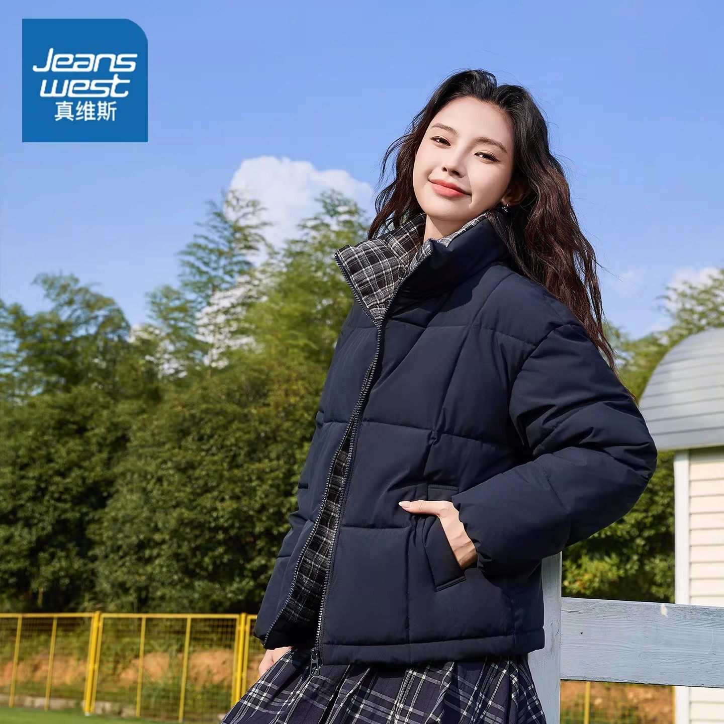 LB真维斯立领棉服外套女士冬季2025新款巨好看棉袄短款小个子棉衣