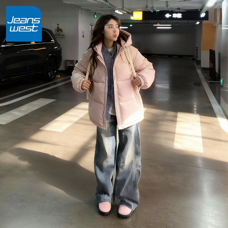 NOA真维斯粉色连帽棉服女 2026新款冬季小个子加厚保暖棉袄面包服,女装/女士精品,棉衣/棉服,淘宝优惠券,粉丝福利购,淘宝优惠卷