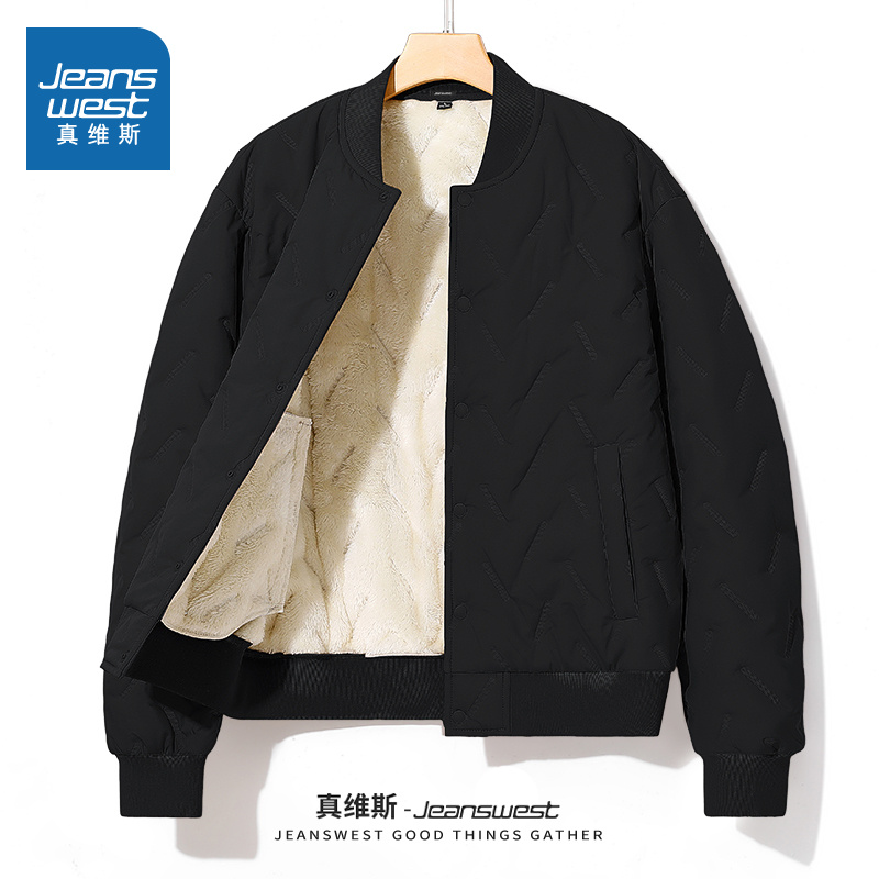 真维斯冬季加绒棒球服男