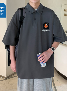 LYA真维斯短袖上衣男装2026夏季新款时尚绣花潮流个性T恤POLO衫男