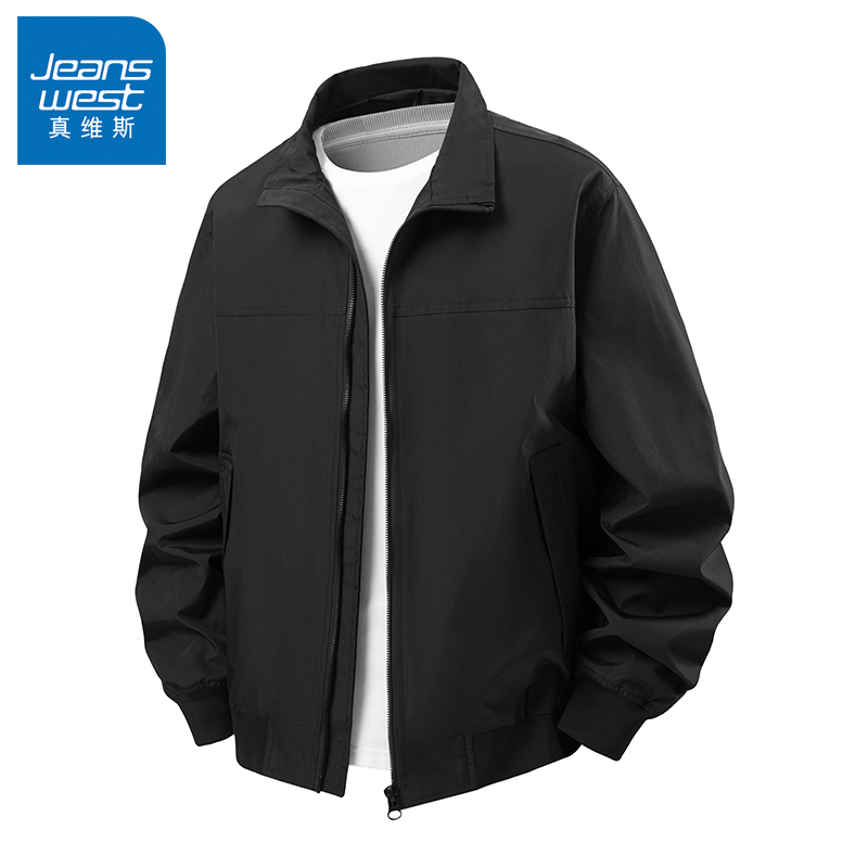 N5真维斯外套男2025秋季新款美式潮牌宽松立领上衣男士春秋装夹克
