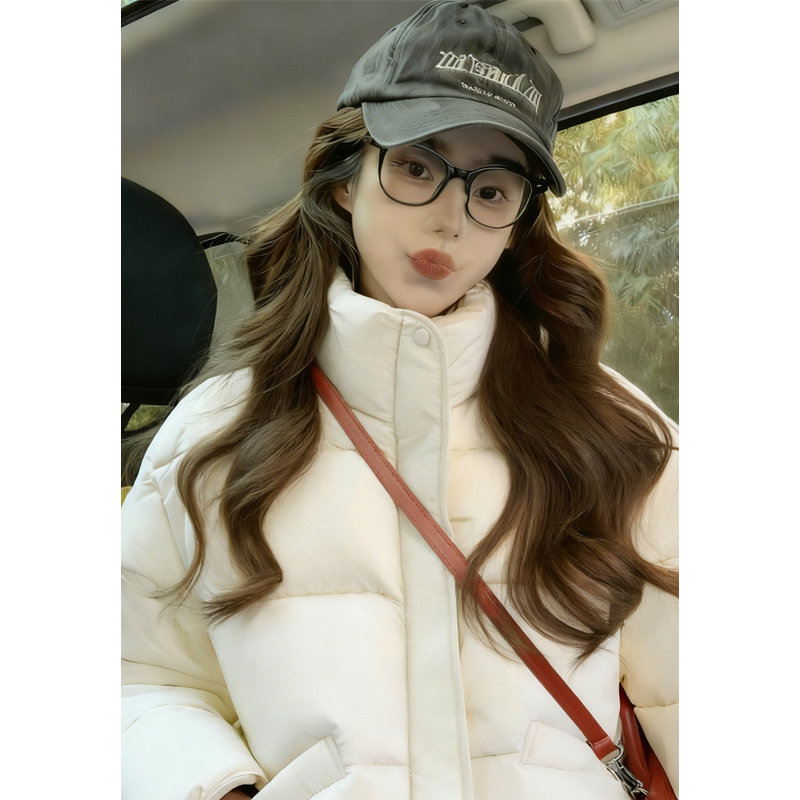 真维斯白色棉服女款2025新款冬