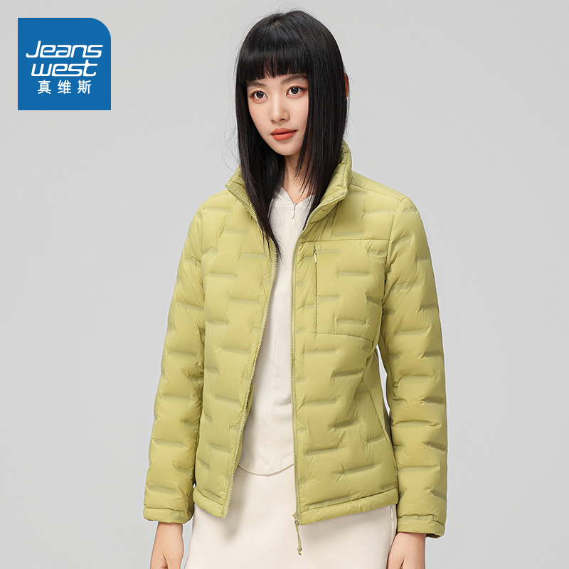 时尚百搭保暖羽绒服薄款立领外套