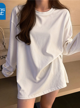 KV真维斯白色长袖T恤女春秋2026新款韩版学生宽松bf风外套上衣服