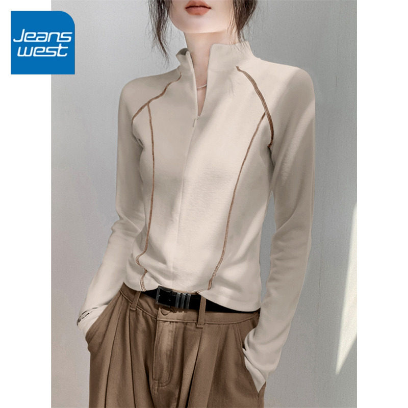 NOA真维斯半高领打底衫女 2025新款秋冬季高级感时尚百搭长袖