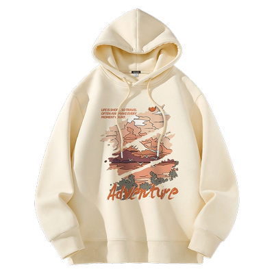 GV真维斯重磅卫衣男春秋宽松百搭连帽外套男士潮牌印花大码衣服B