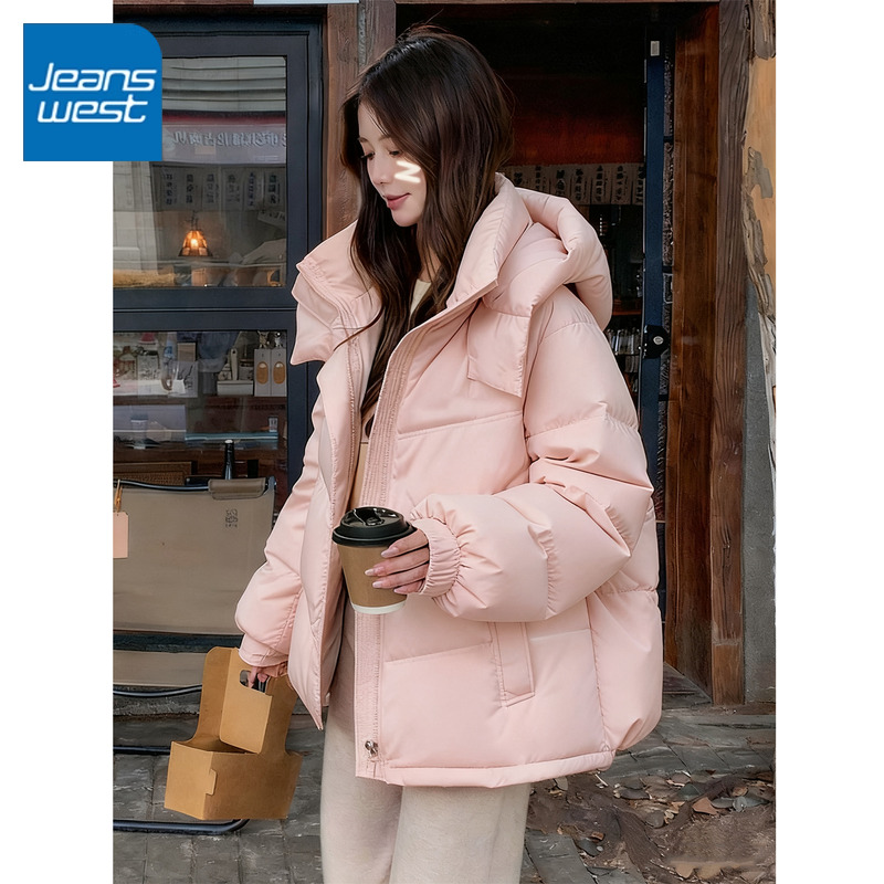 真维斯粉色棉服女款2025新款冬季