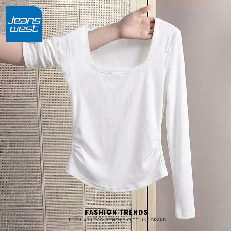 NOA真维斯白色内搭打底衫女2026新款春秋季小个子百搭修身长袖t恤,女装/女士精品,T恤,淘宝优惠券,粉丝福利购,淘宝优惠卷