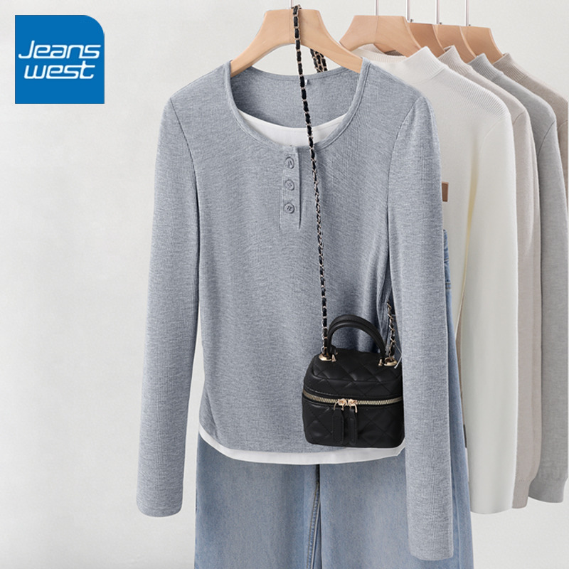 真维斯假两件打底衫女2026新款