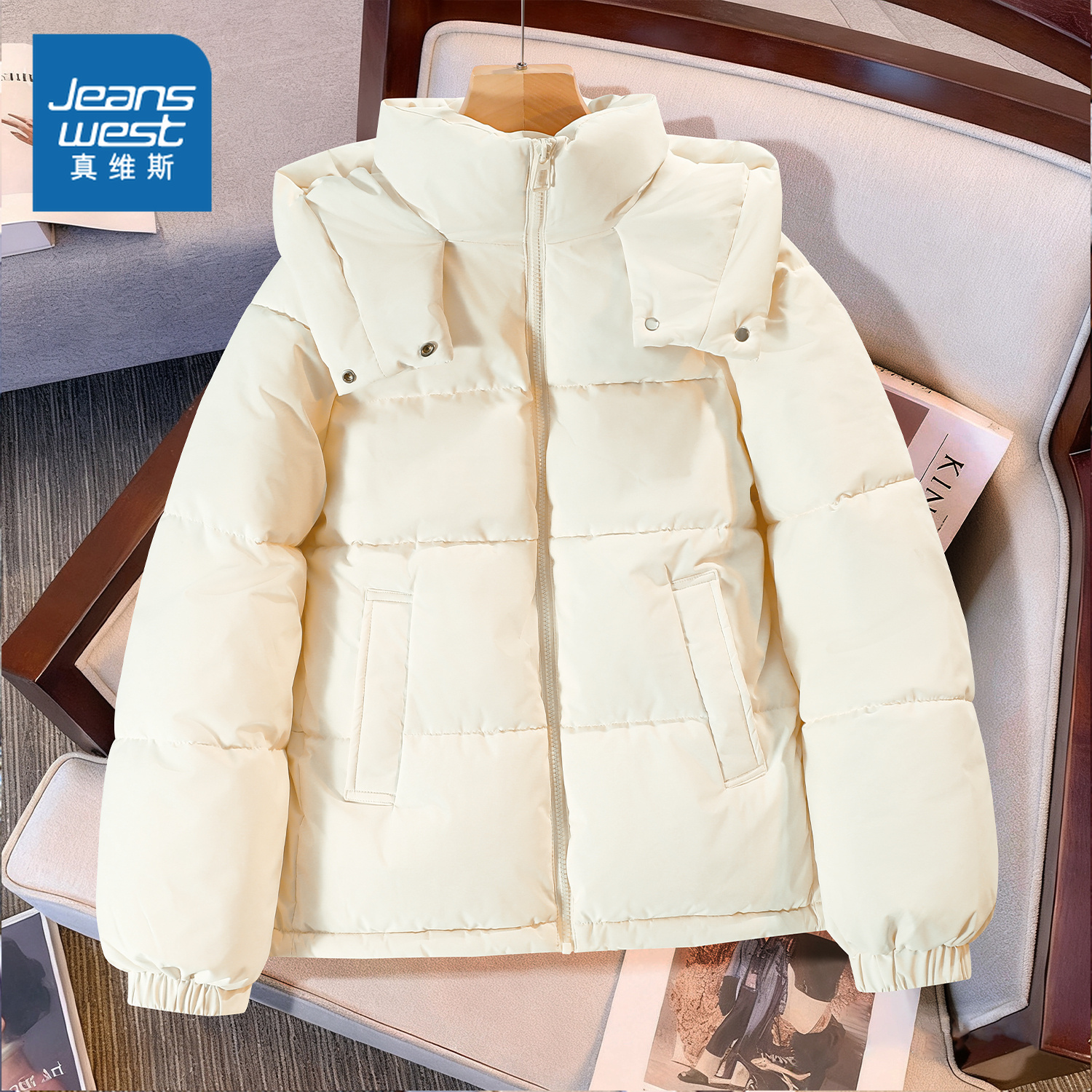 真维斯棉服女冬季夹棉外套