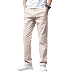 KZ真维斯春秋季卡其色纯棉商务西裤工作通勤休闲裤男士西装男裤子