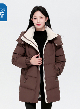 GC真维斯冬季外套潮流复古2025新款小个子学院风中长款防风羽绒服