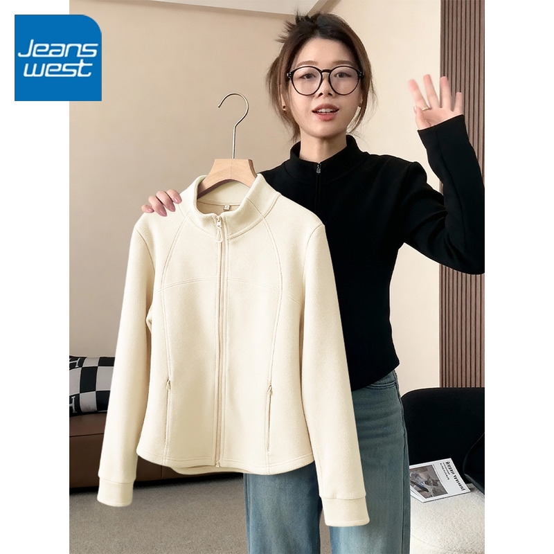 真维斯立领双面绒外套女2025新款