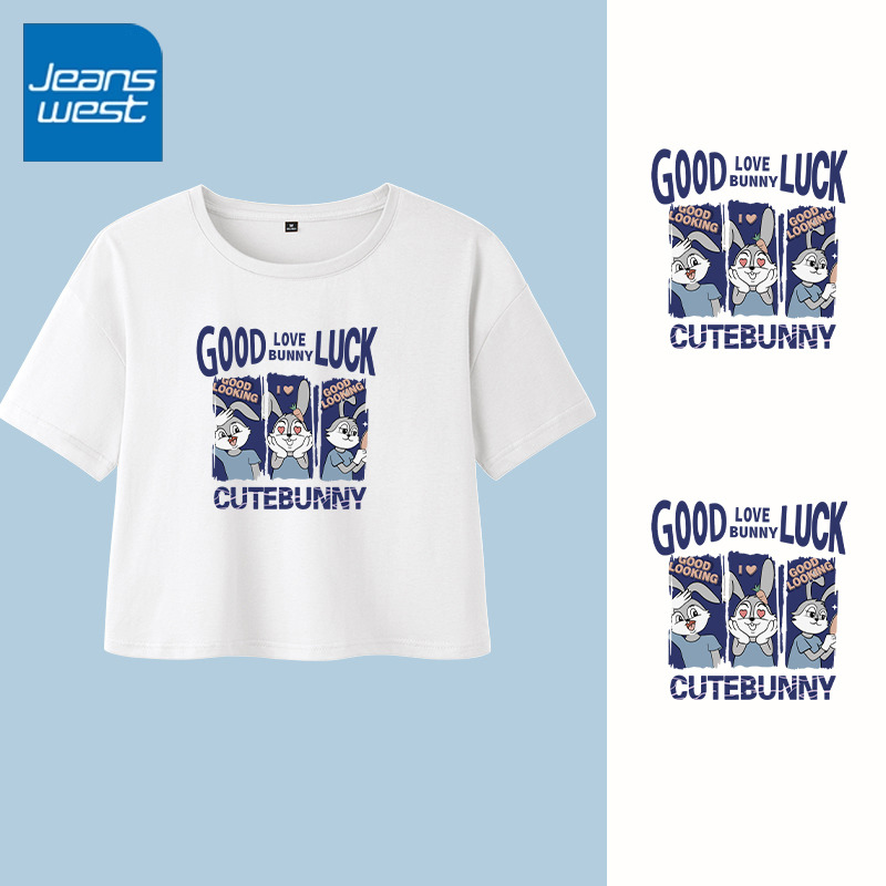 真维斯圆领短袖t恤女2024年新款