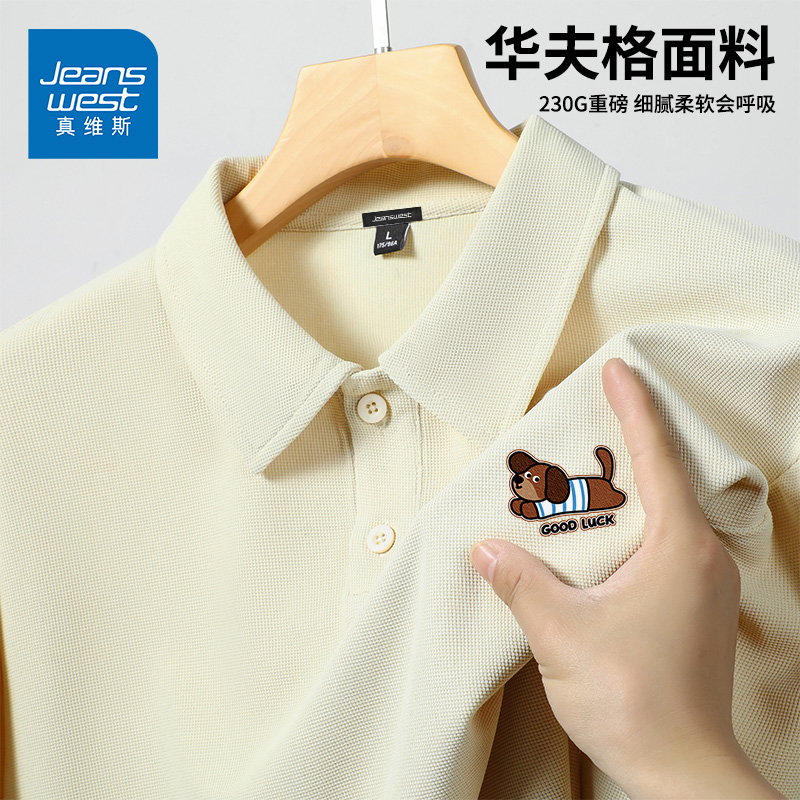 GV真维斯POLO衫男短袖t恤夏季薄款宽松青少年学生翻领男装上衣服D