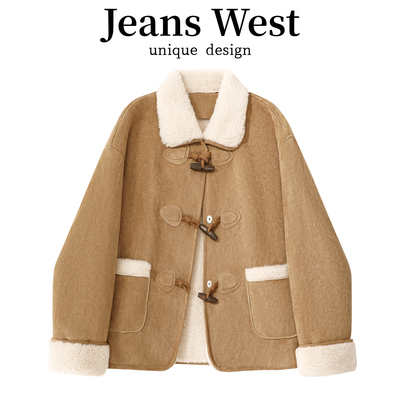 真维斯加绒外套女皮毛一体外套