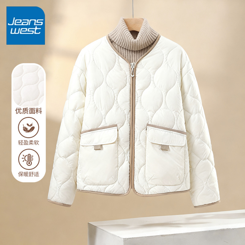 真维斯葫芦花棉服女2025新款