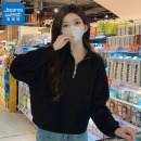 外套 早秋长袖 KWV真维斯纯色简约翻领卫衣女2025新款 Polo领美版